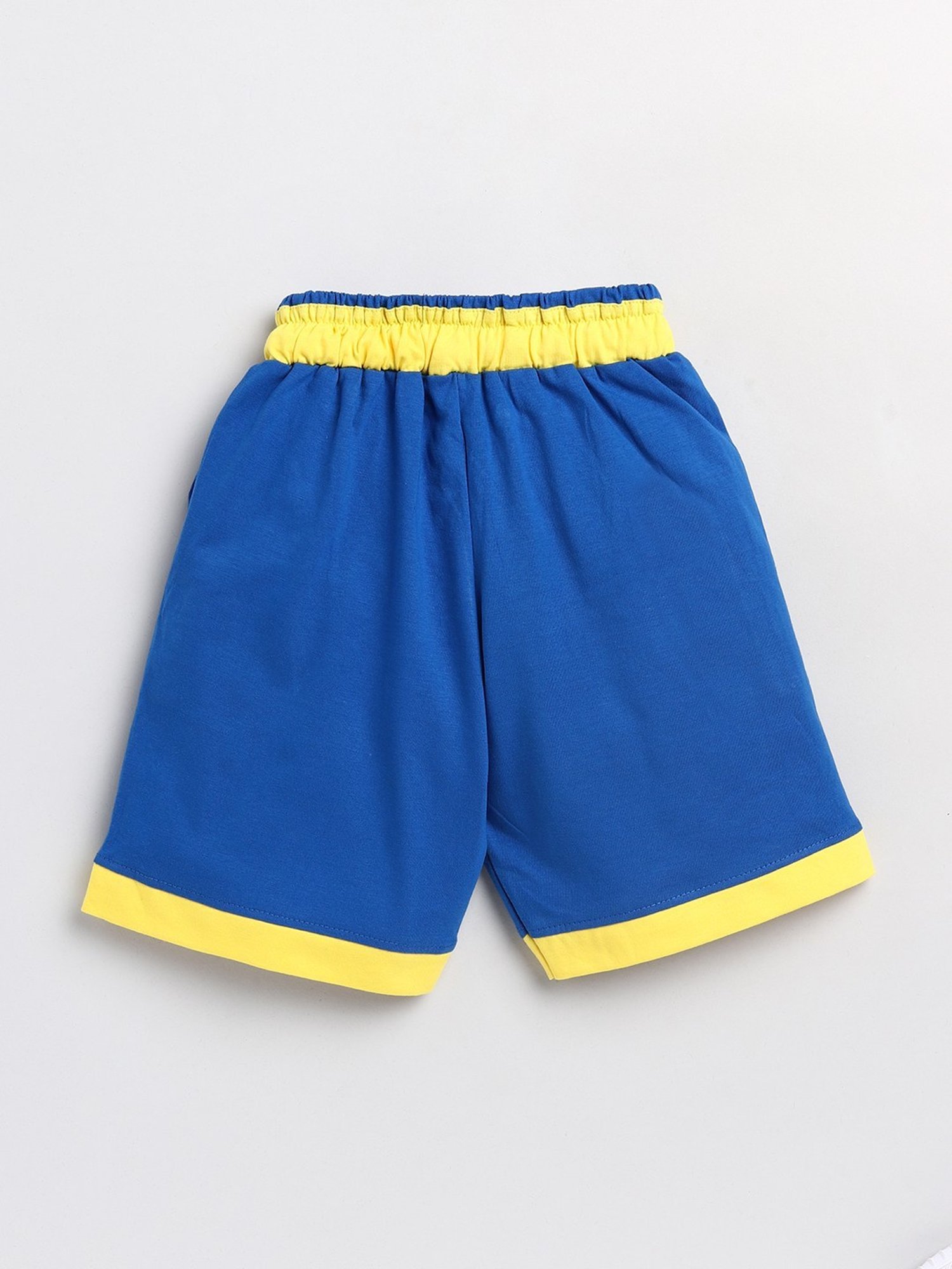 Todd N Teen Kids Blue & Yellow Cotton Printed Bermunda