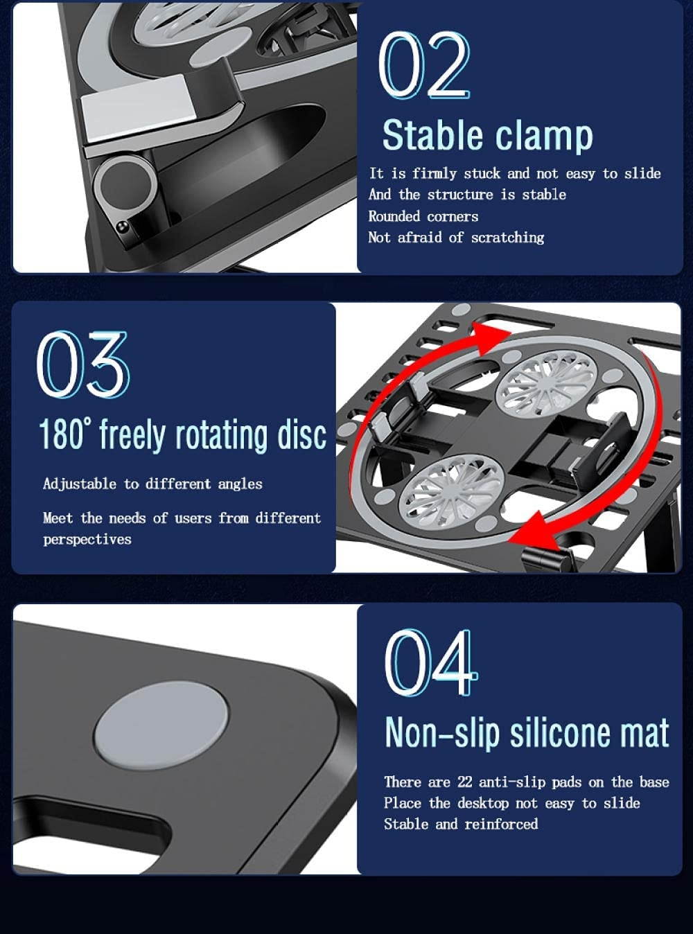 ANXINJIA Notebook Cooling pad, Dual-Turbo Cooling Notebook Holder, USB Power Supply, Quiet and no Noise, Plug and Play, Compatible with Full-Size notebooks-White