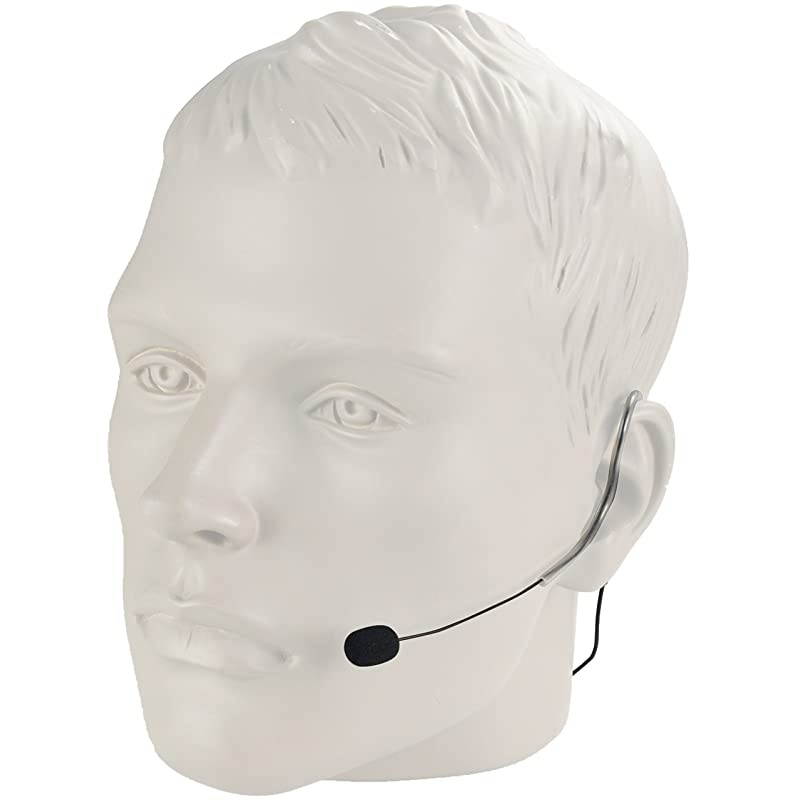 Single Earhook Headworn Omni-Directional Headset Microphone (for 3.5mm Plug with Thread Type +1/4" Plug Black)