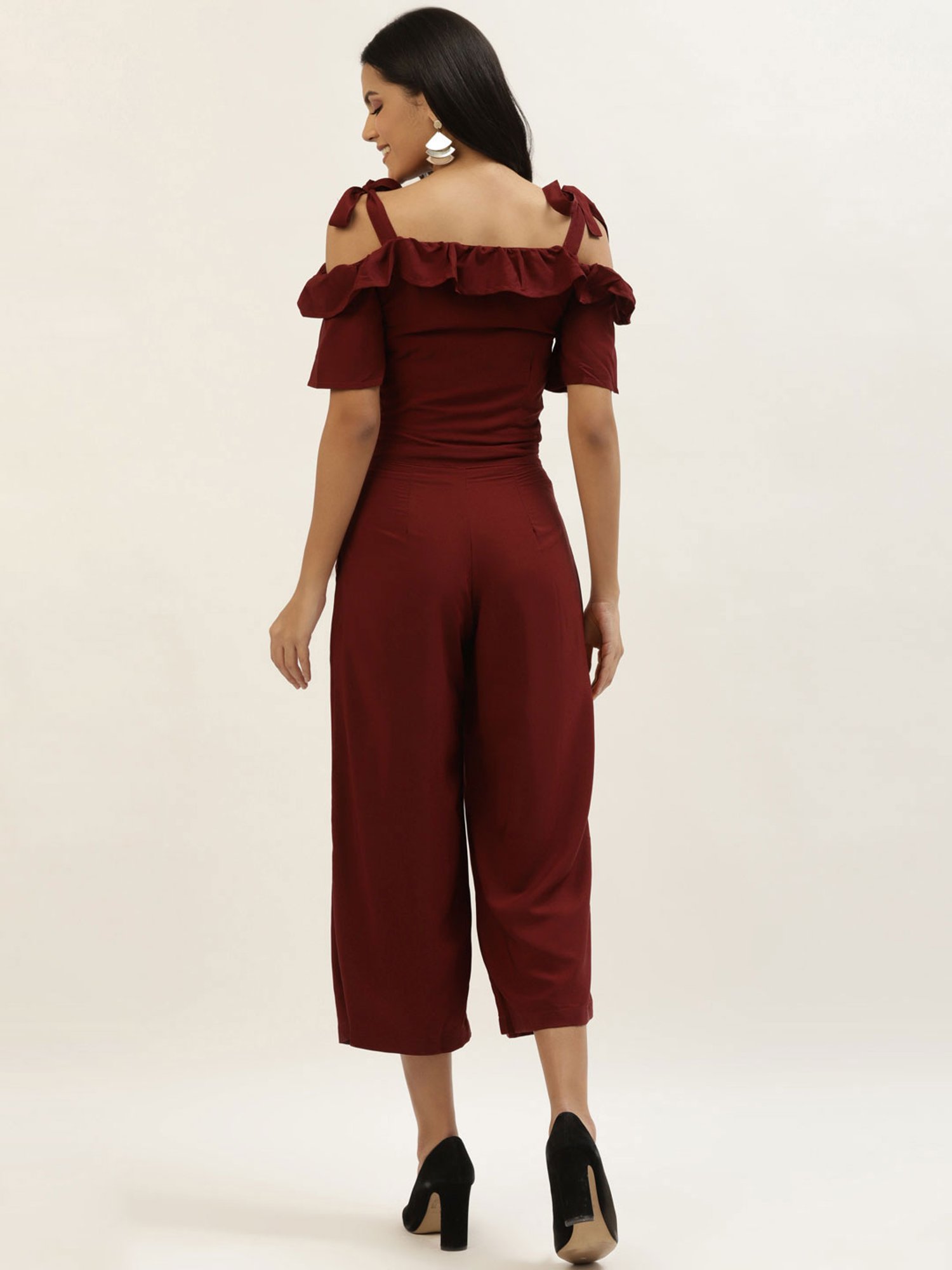 Belle Fille Maroon Midi Jumpsuit