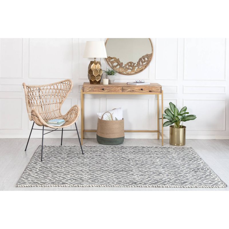 5'x7' Mannin Jute/Wool Rug Ivory/Charcoal - Anji Mountain