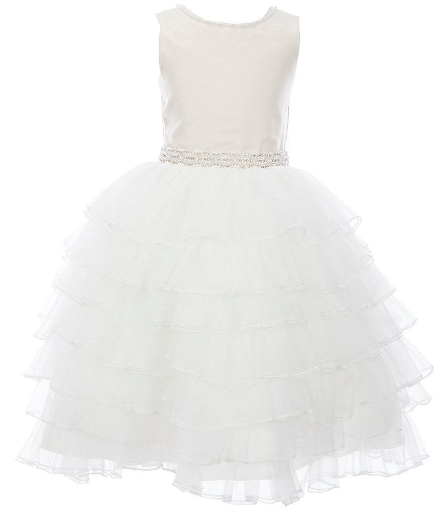 Us Angels Big Girls 6-14 Sleeveless Madison Embroidered Horsehair Communion Dress