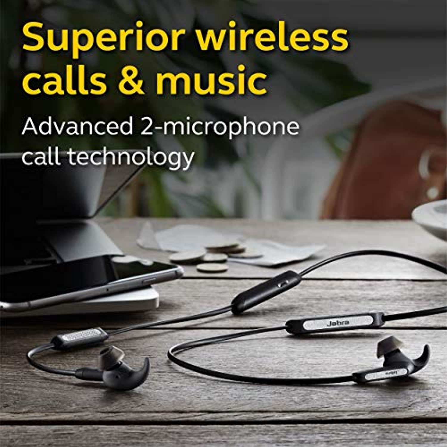 Jabra Elite 45e Wireless Earbuds, Titanium Black - Alexa Built-In, Wireless Bluetooth Earbuds, Around-the-Neck Style with a Secure Fit and Superior Sound for Music and Calls, Long Ba (100-98900000-02)