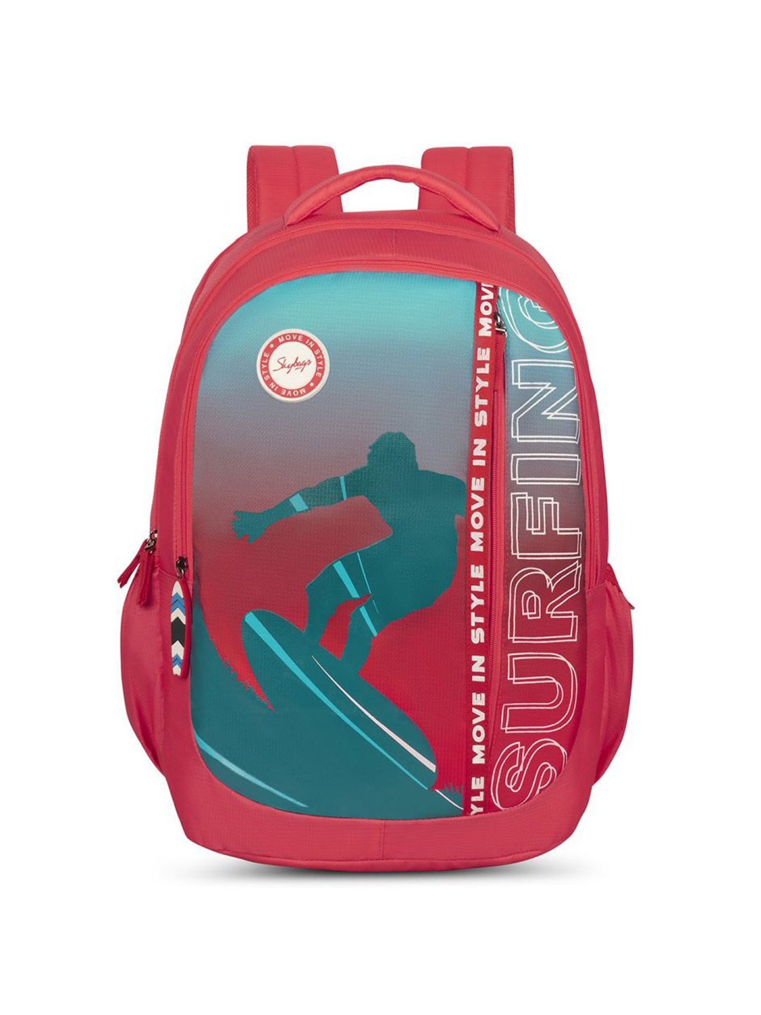 Skybags Klan Plus 04 Red Polyester Printed Backpack - 32 Ltrs