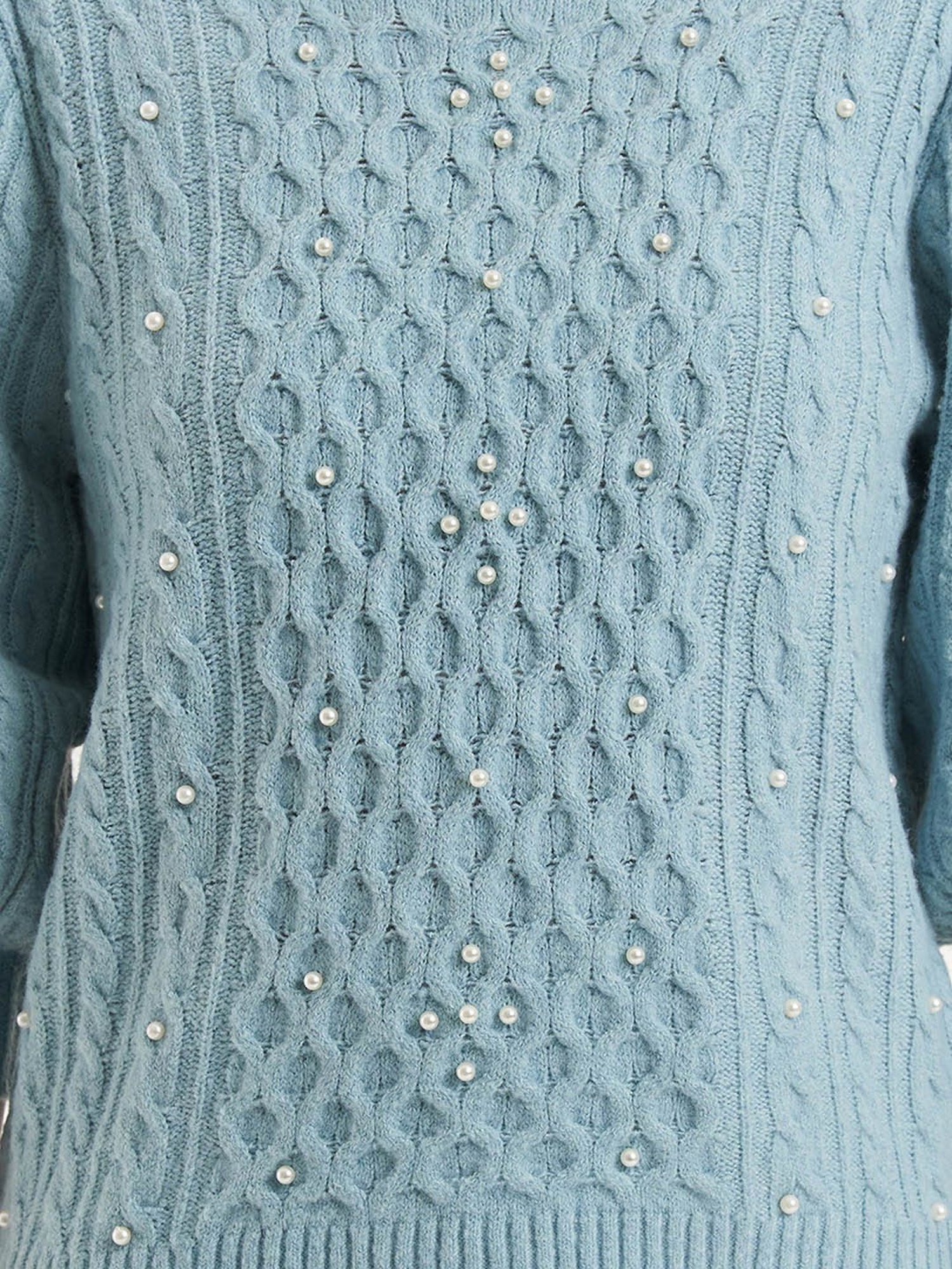 Kazo Light Blue Embellished Pullover