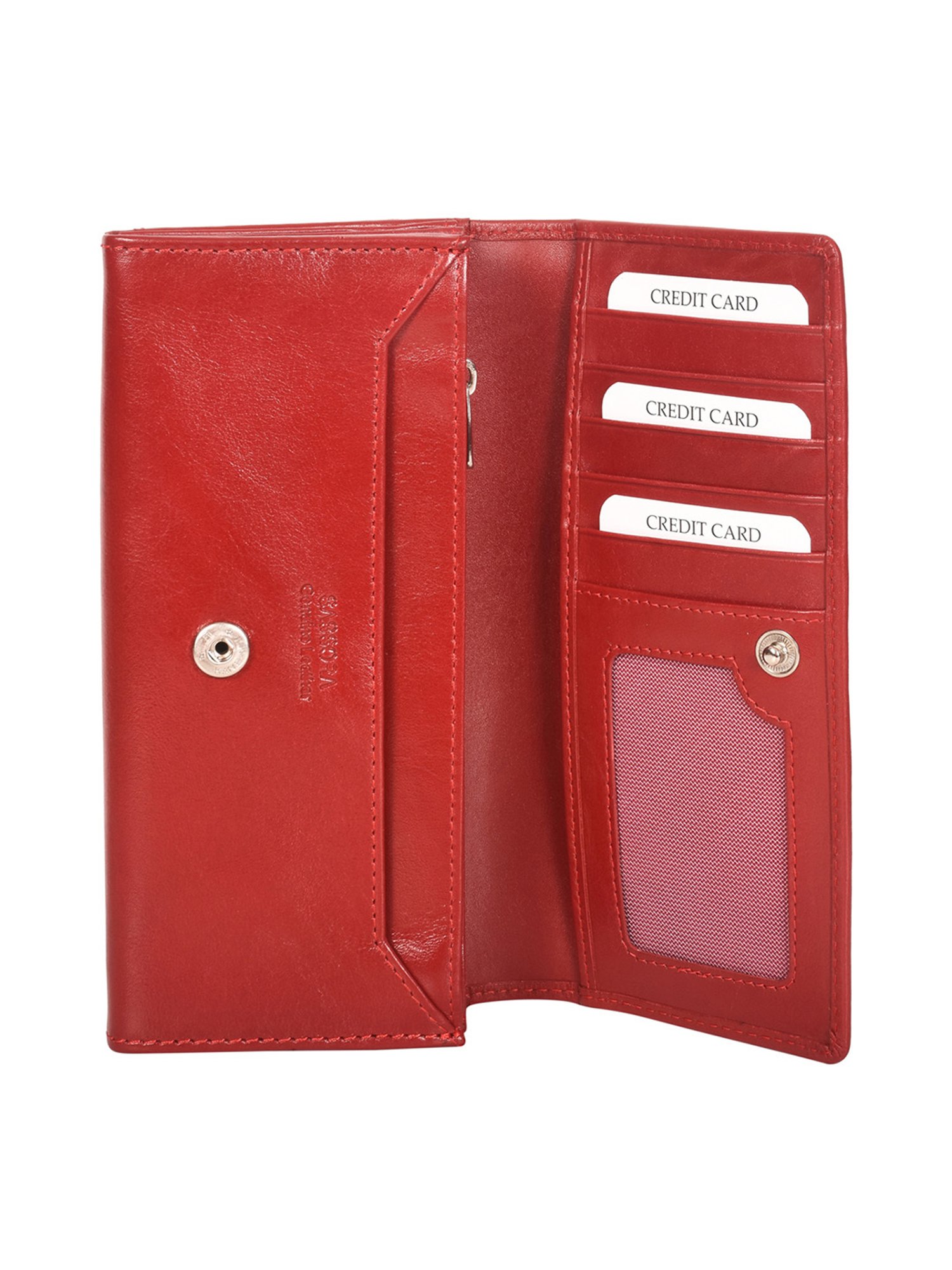 SASSORA Red Solid Rfid Wallet for Women