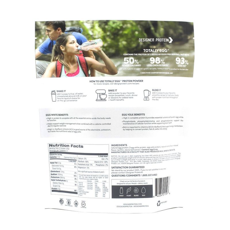 Designer Protein Totally Egg Protein Powder - Classic Vanilla - 12.4oz