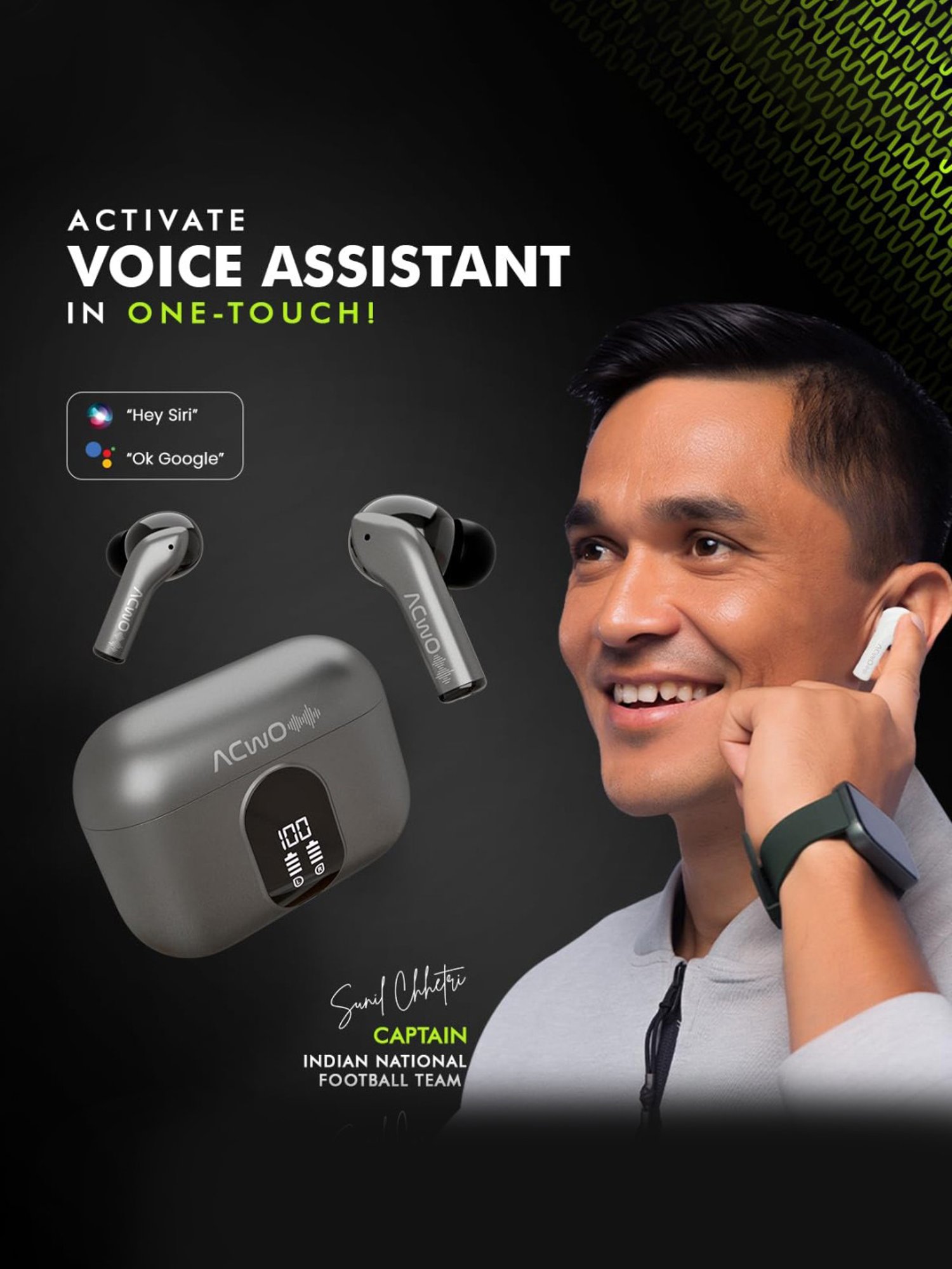 ACwO DwOTS 545 In Ear Earbuds with 48Hrs Playtime & ENC (Tinsel Grey, True Wireless)