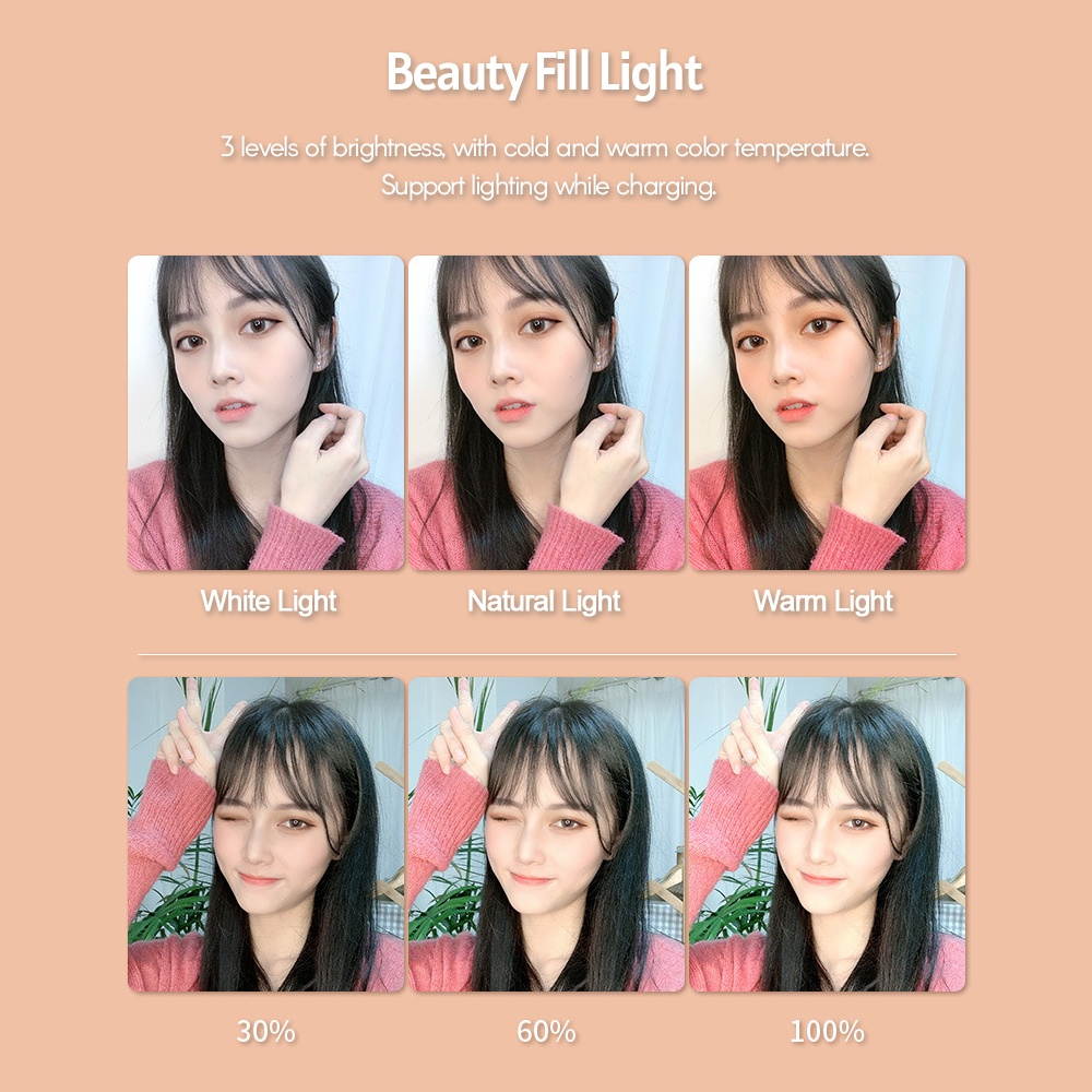 R9 Portable 5-Section Extendable Selfie Stick Integrated with 360&deg; Rotary Phone Holder Dual LED Ring Lights Tripod Remote Control for Smartphone Selfie Vlogging Live Streaming Portrait Photography