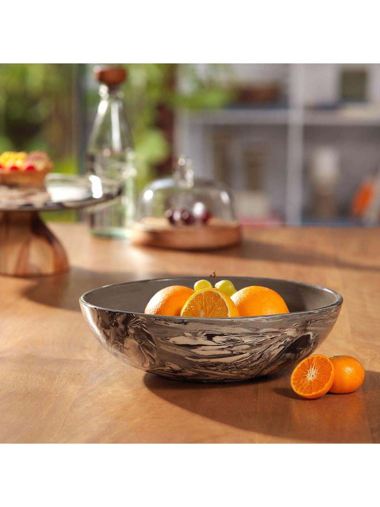 ellementry Carbon Black Ceramic Serving Bowl (1900 ml) - Set of 1