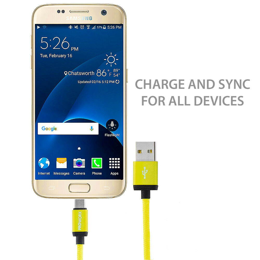 2X USB Type-C Cable 1FT Short Charging Charger Yellow For Google Pixel XL LG V20