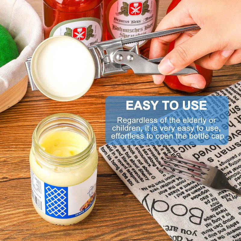 2 Pack Of Jar Opener, Master Opener Adjustable Jar & Bottle Opener,Multifunctional Stainless Steel Professional Manual Bottle Opener, Manual Jar Lid Gripper Kitchen Accessories (white)