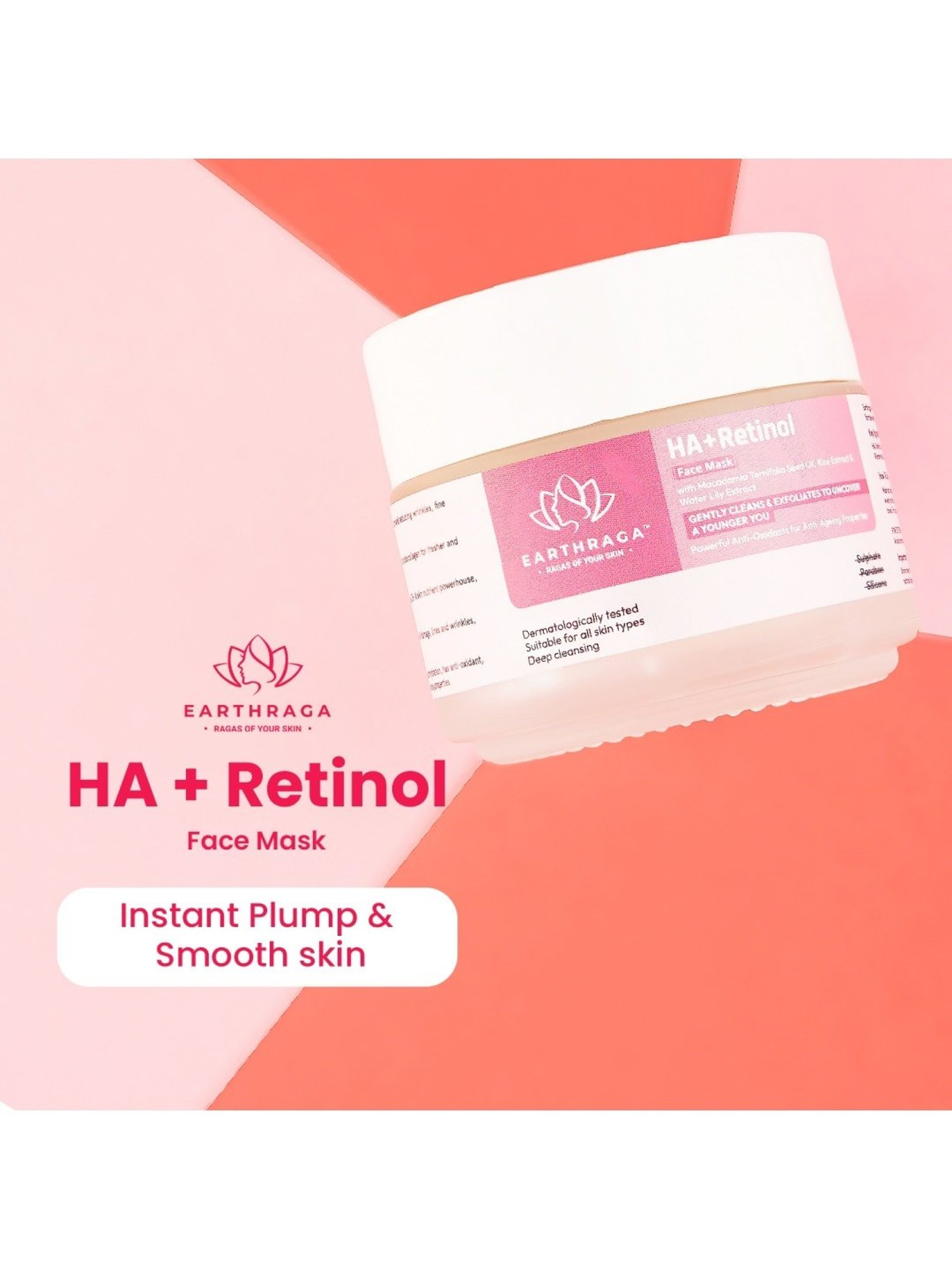 Earthraga HA + Retinol Face Mask - 100 gm