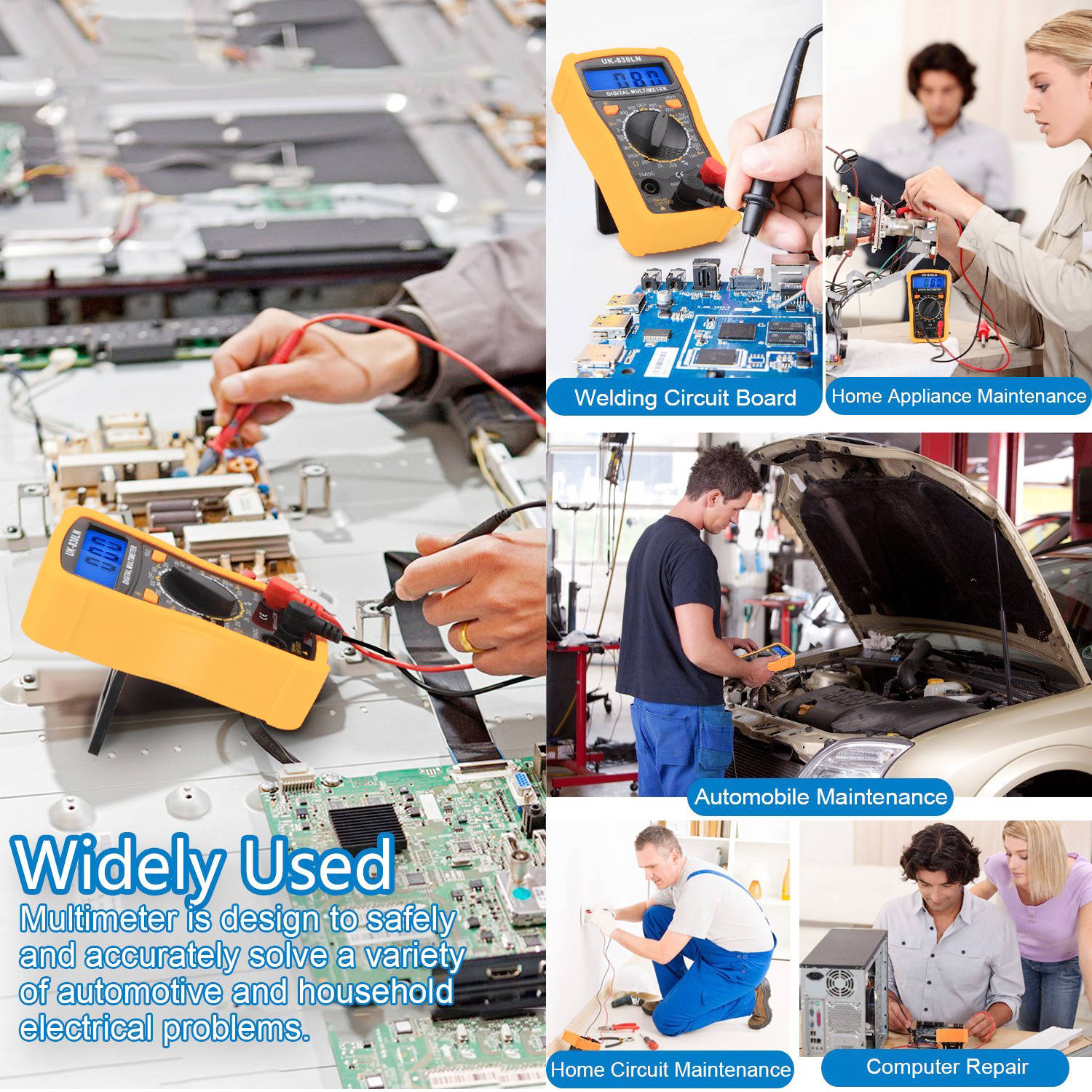 60W Solder Iron Kit Welding Electric Soldering Adjustable Temperature Multimeter