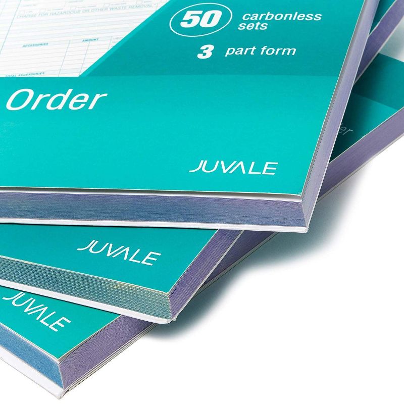 3-Pack Auto Repair Order Books Invoice Form, 3-Part Carbonless, 50 Set/ per Book, 8.45 x 7.5"