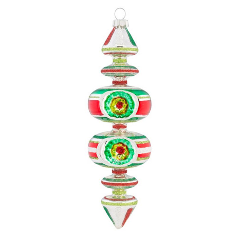 Shiny Brite 7.0" Hs Sphere Drop Ornament Holiday Splendor Christmas  -  Tree Ornaments