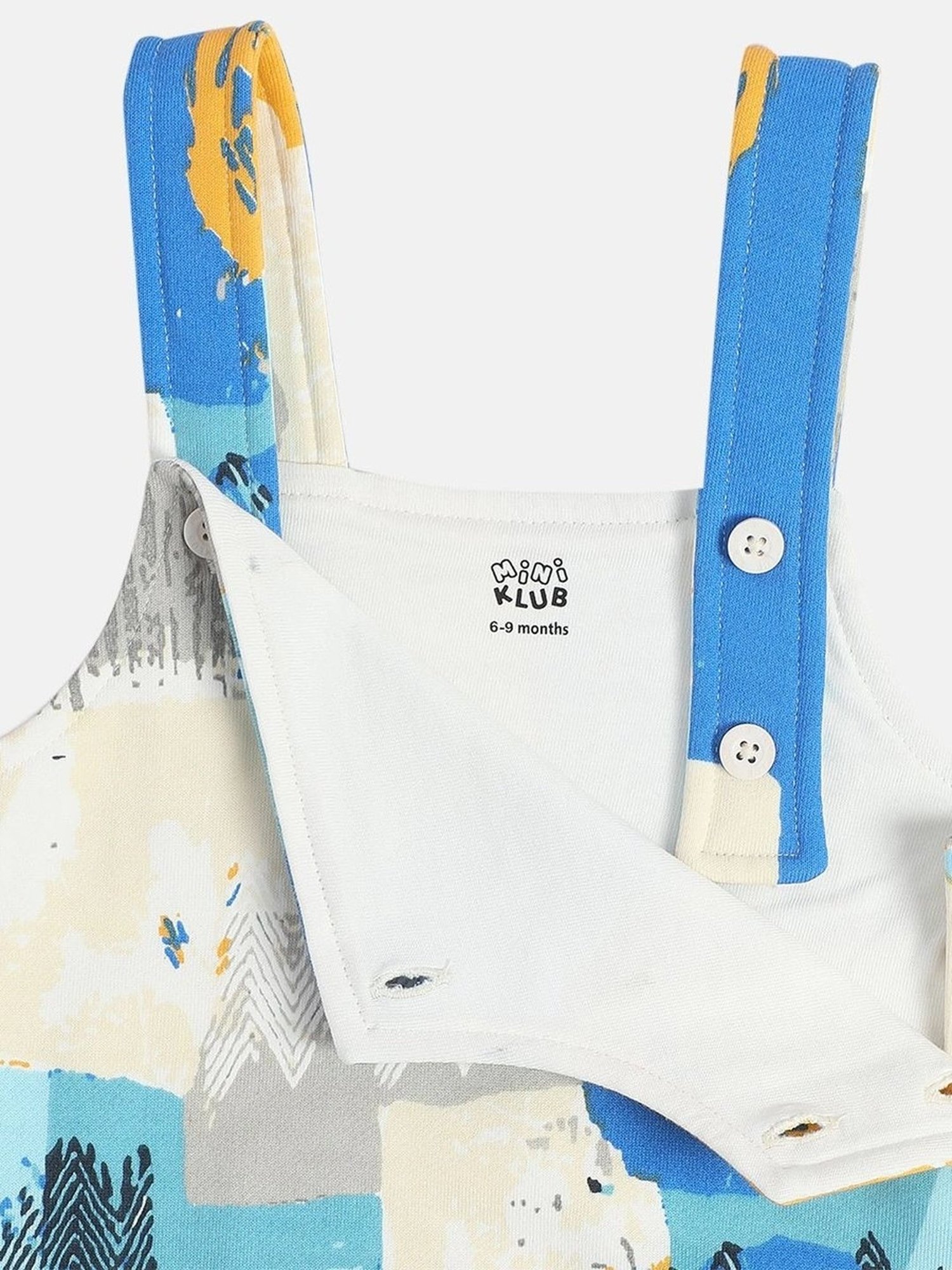 MINIKLUB Boys Multicolor Cotton Printed Full Sleeves Dungaree Set