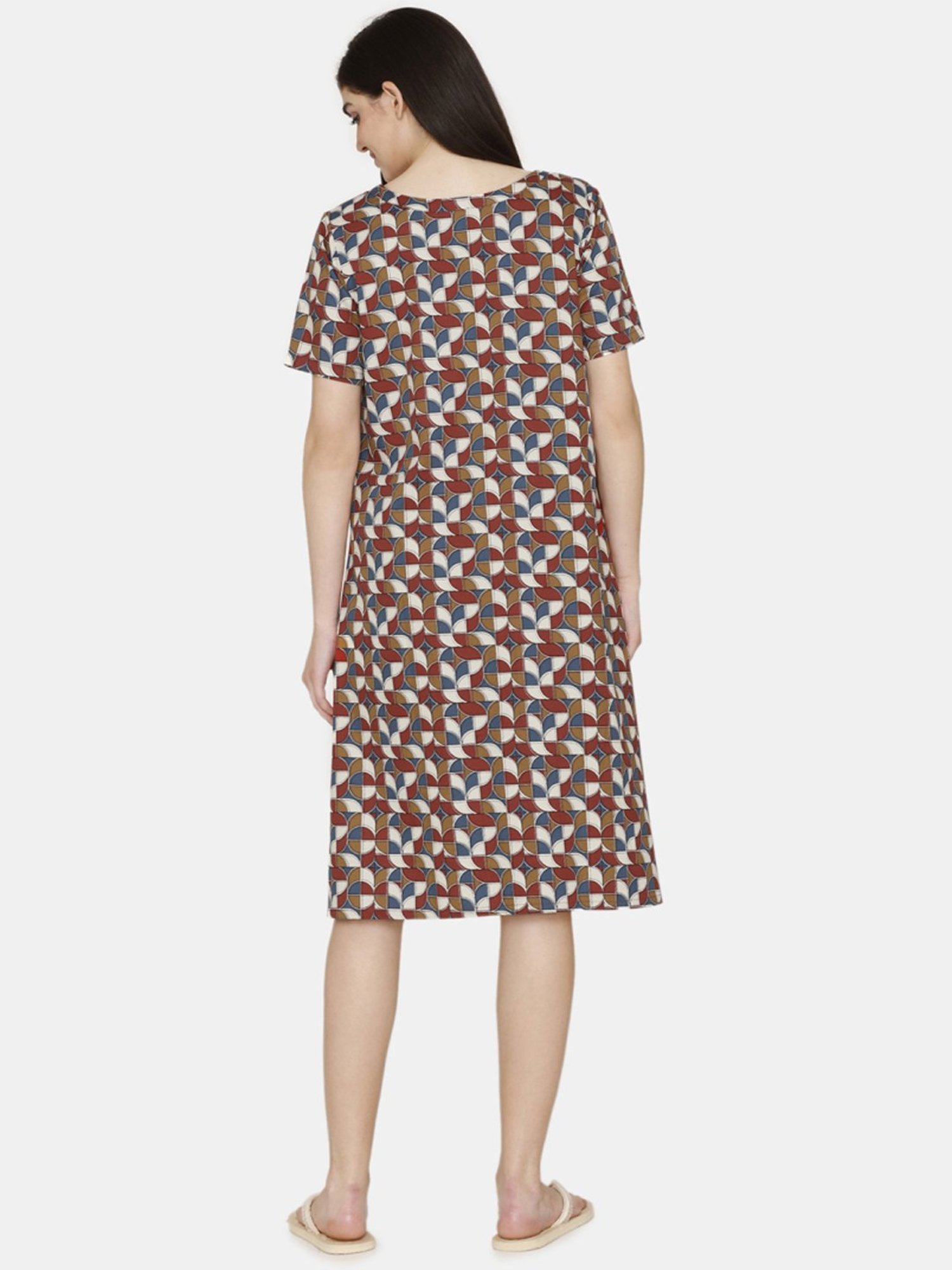 Clovia Yellow & Pink Graphic Print Maternity Top With Pyjamas