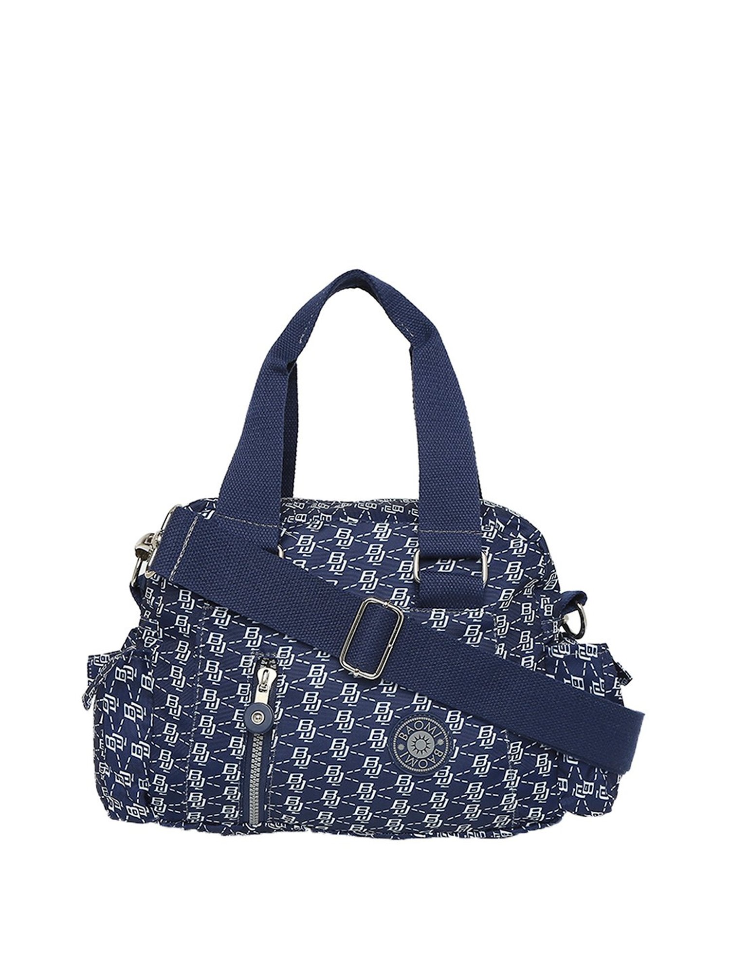 Baomi Blue Printed Medium Handbag
