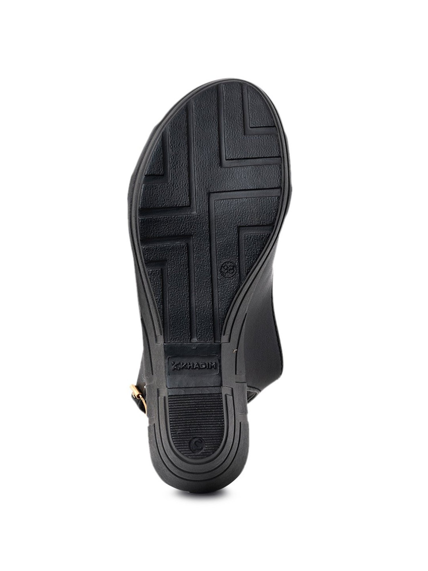 Khadim Women's Black Sling Back Wedges