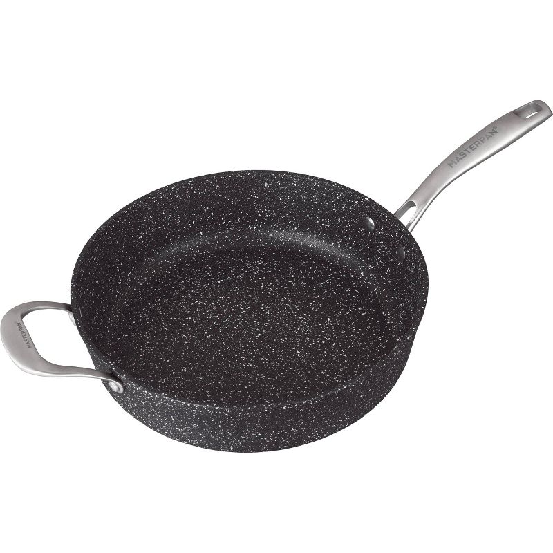 MasterPan 5qt Non-Stick Cast Aluminum Sautee Pan with Glass Lid Black