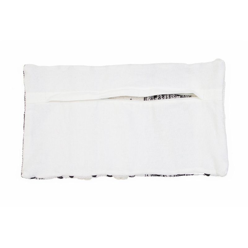 12"x20" Anya Braided Applique Stitched Pillow Shell Jet Black - Décor Therapy