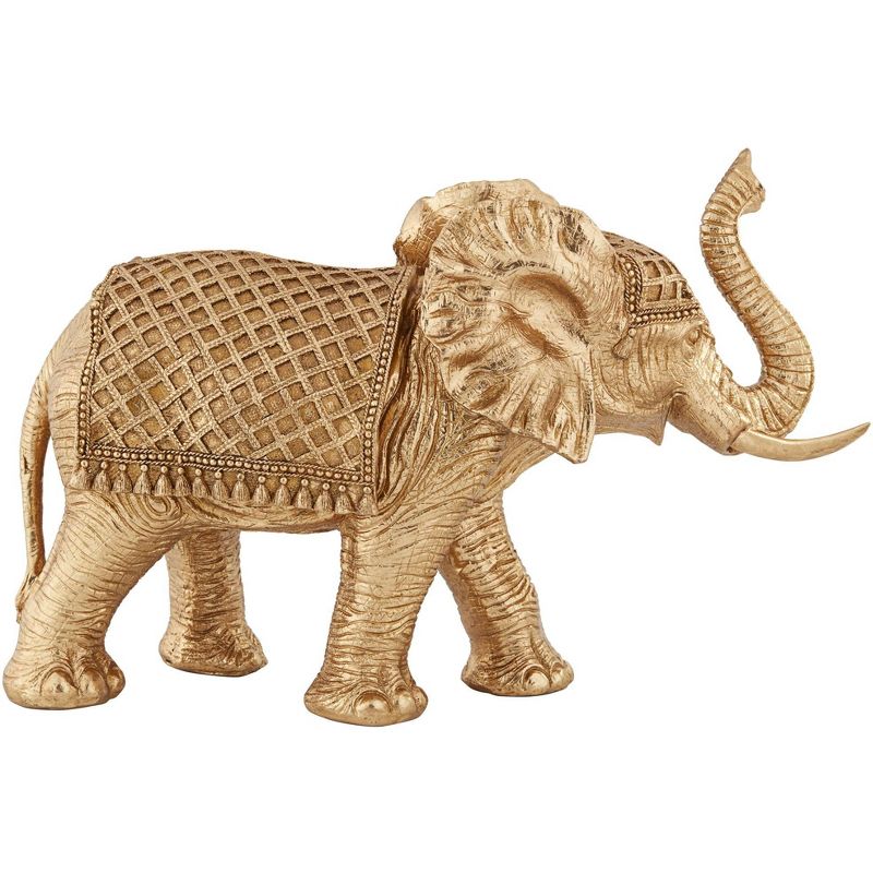 Kensington Hill Walking Elephant 12 3/4" High Gold Sculpture
