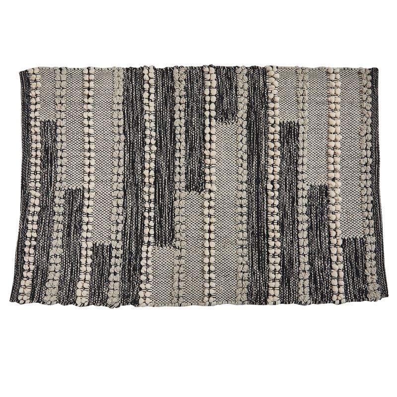 2'x3' Rectangle Hand Made Woven Cotton Area Rug Gray - Split-P