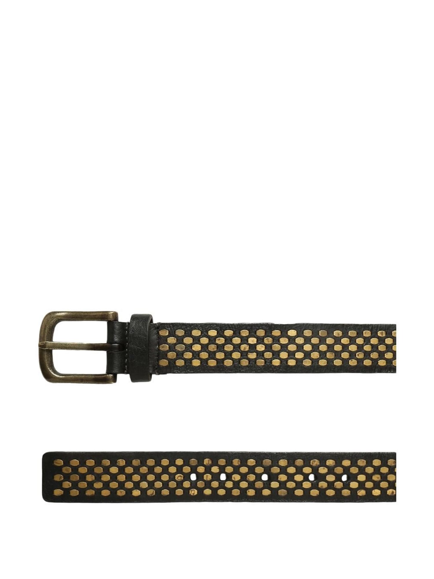 Art N Vintage Black Leather Waist Belt For Women