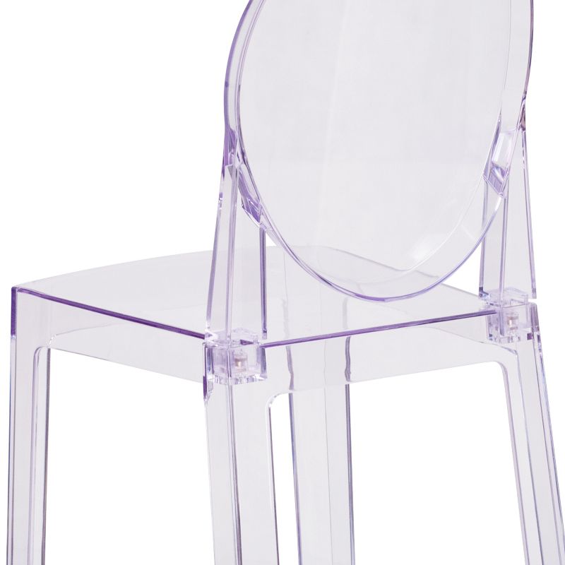 Emma and Oliver Ghost Counter Stool with Oval Back in Transparent Crystal
