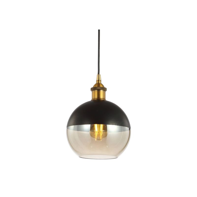 7.5" Metal Adjustable Nixon Drop Globe Pendant (Includes Energy Efficient Light Bulb) Brass - JONATHAN Y