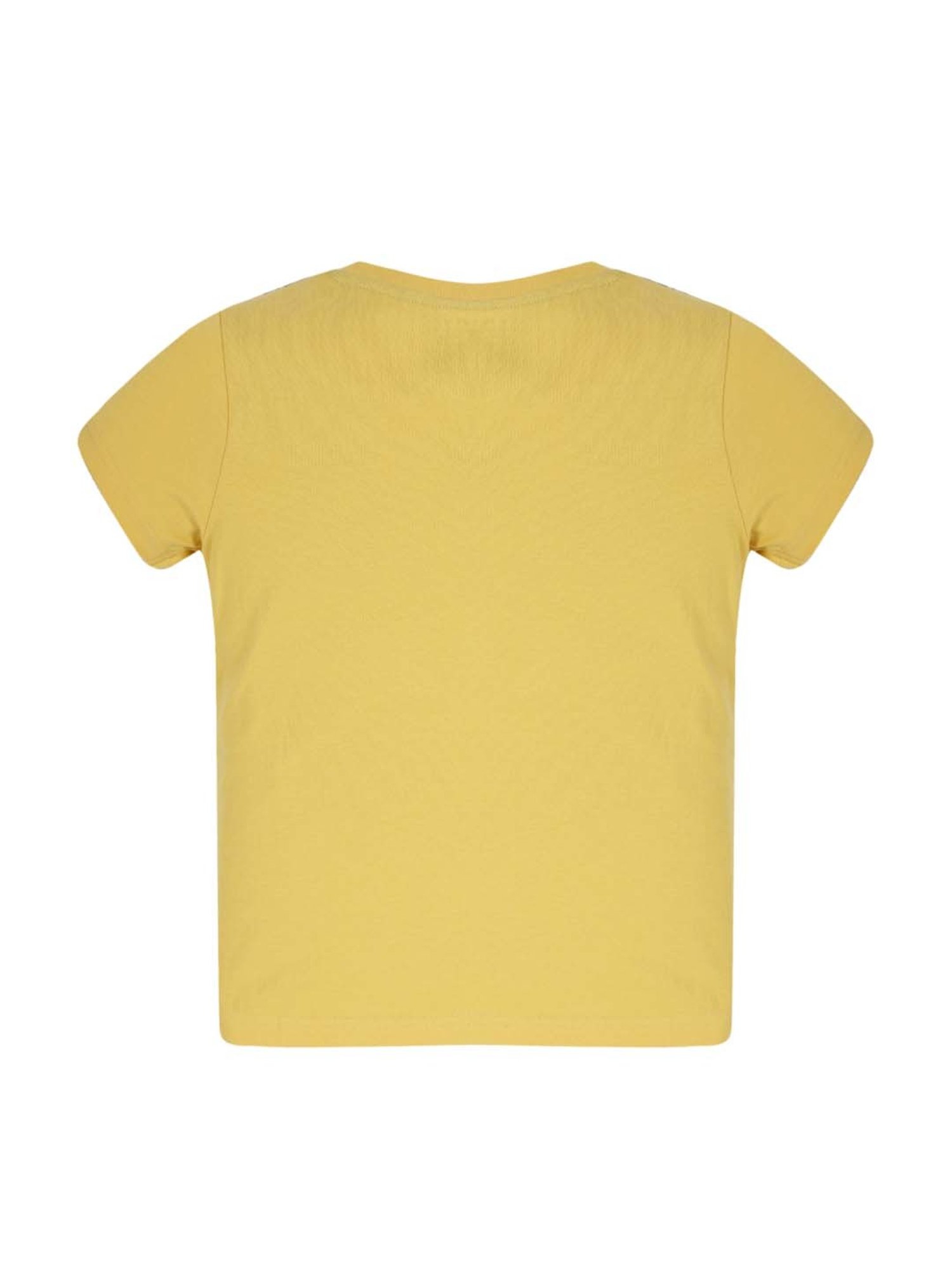 Plum Tree Kids Yellow & Grey Cotton Printed T-Shirt (Pack of 2)