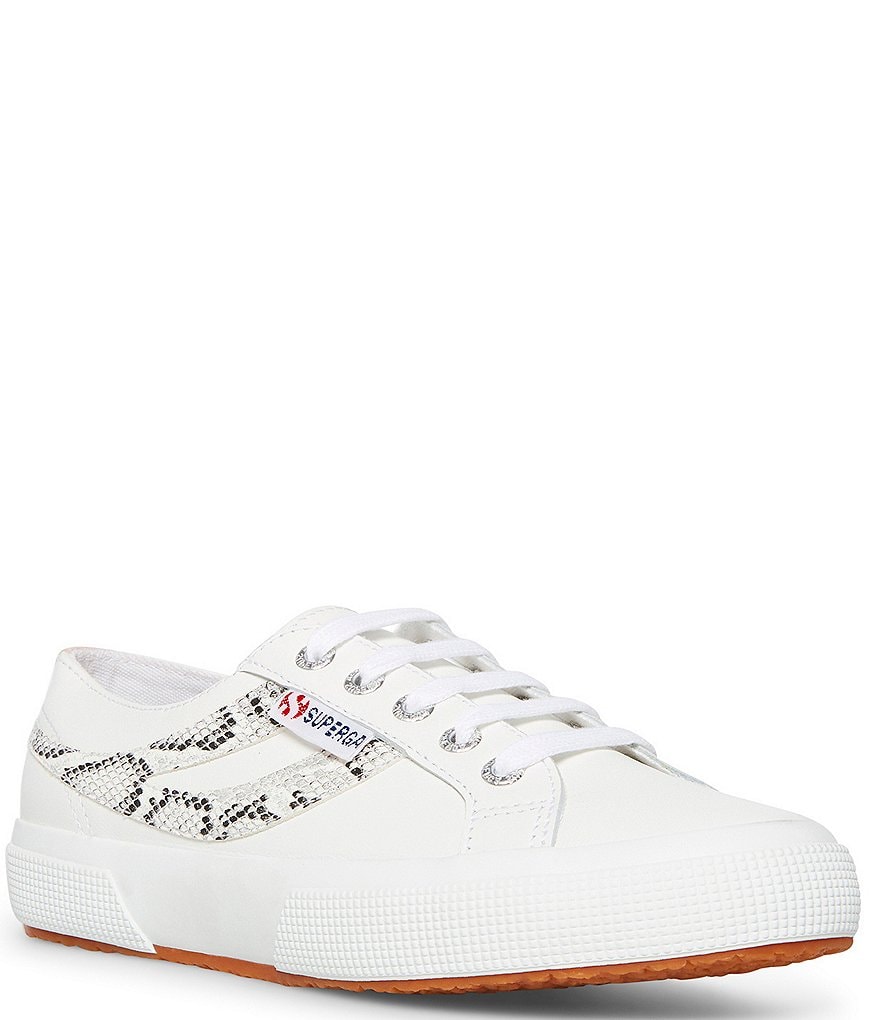 Superga Women's 2953 Nappa Leather Snake Detail Sneakers