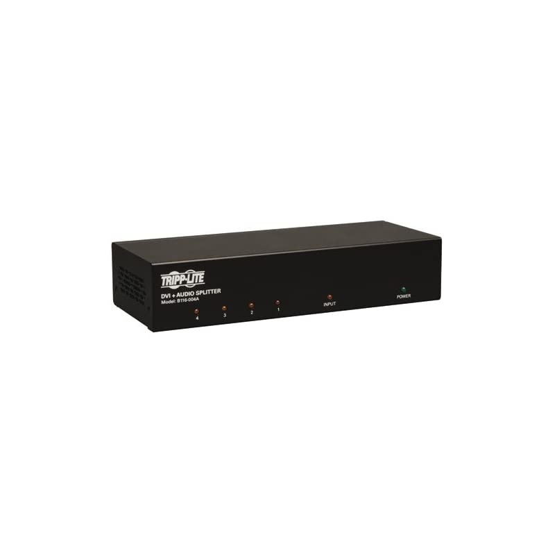 4-Port DVI Splitter with Audio and Signal Booster Single Link &ndash; 1920x1200 at 60Hz / 1080p (DVI F/4xF)(B116-004A)