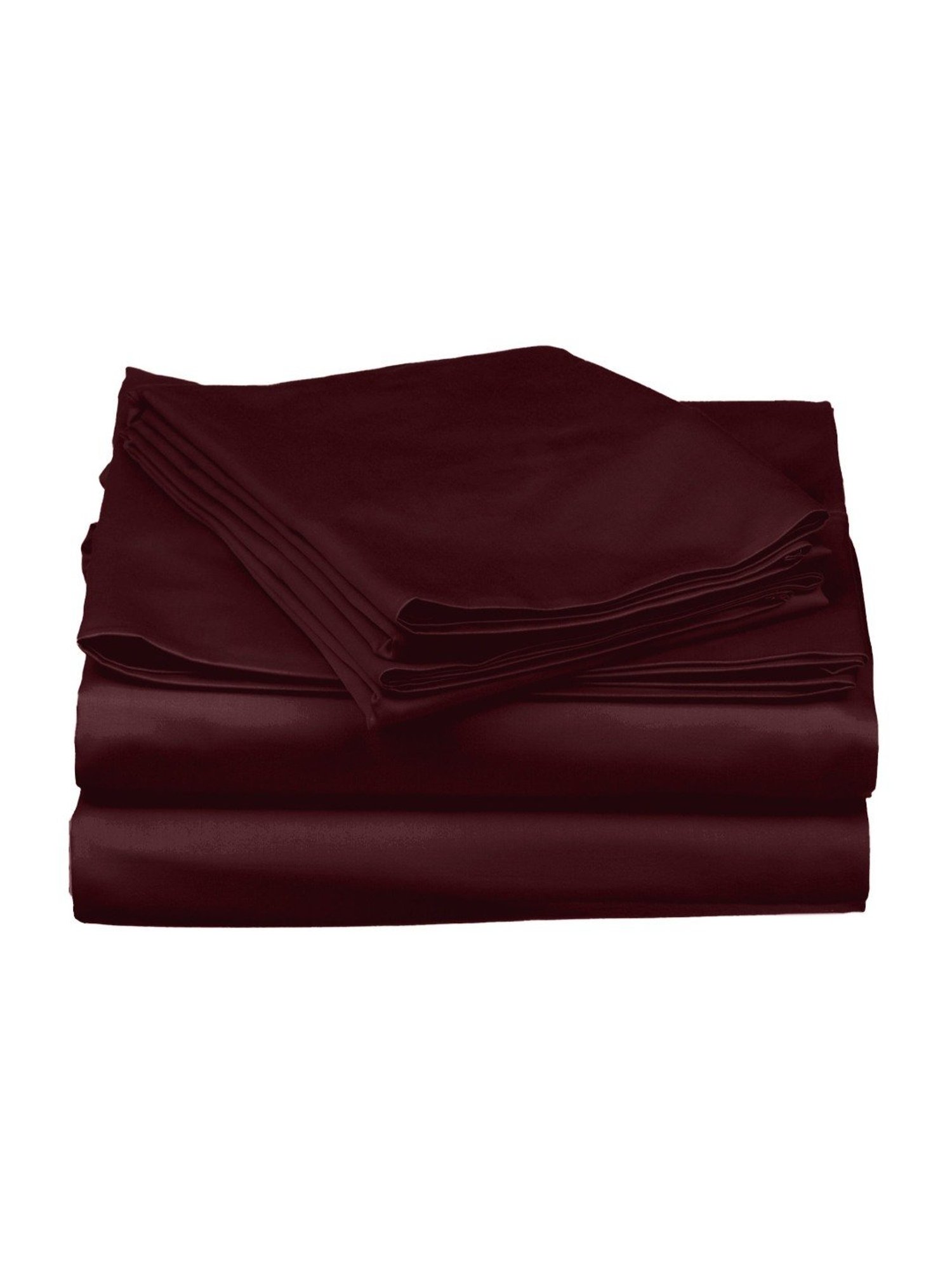 Stoa Paris Date Night Collection Velvet Wine Polyester 300 TC Double Bed Sheet With 2 Pillow Covers