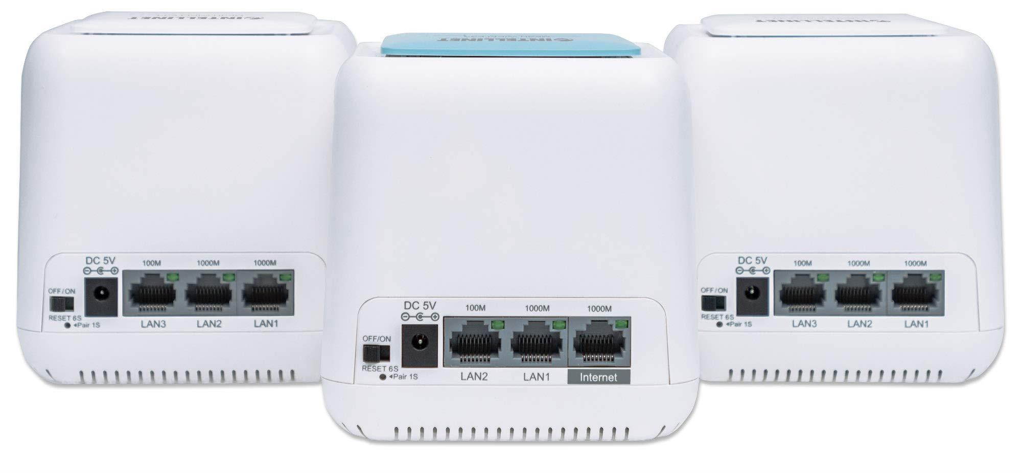 Intellinet Network Solutions Whole Home Mesh Wireless AC1200 Kit-One Router & Two Extenders-Covering up to 4,500 ft2 with 2.4- & 5-GHz Bands, Optional Guest Network, Touch-and-Connect Internet Access