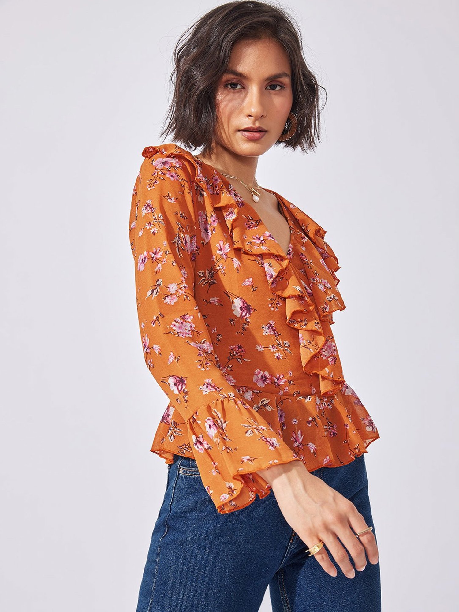 The Label Life Rust Floral Top