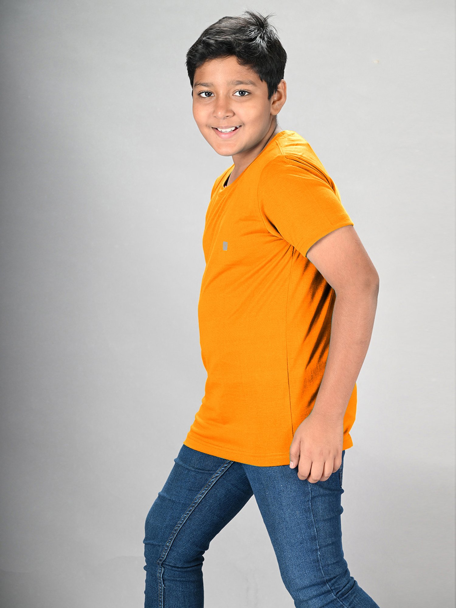 Lux Nitro Boys Orange Solid T-Shirt (Pack Of 3)