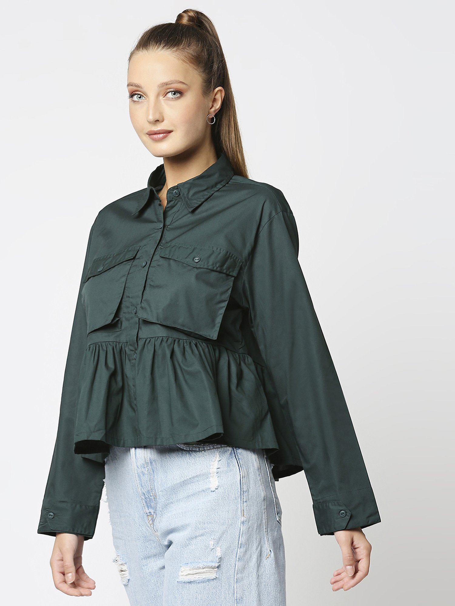 Remanika Green Pure Cotton Shirt