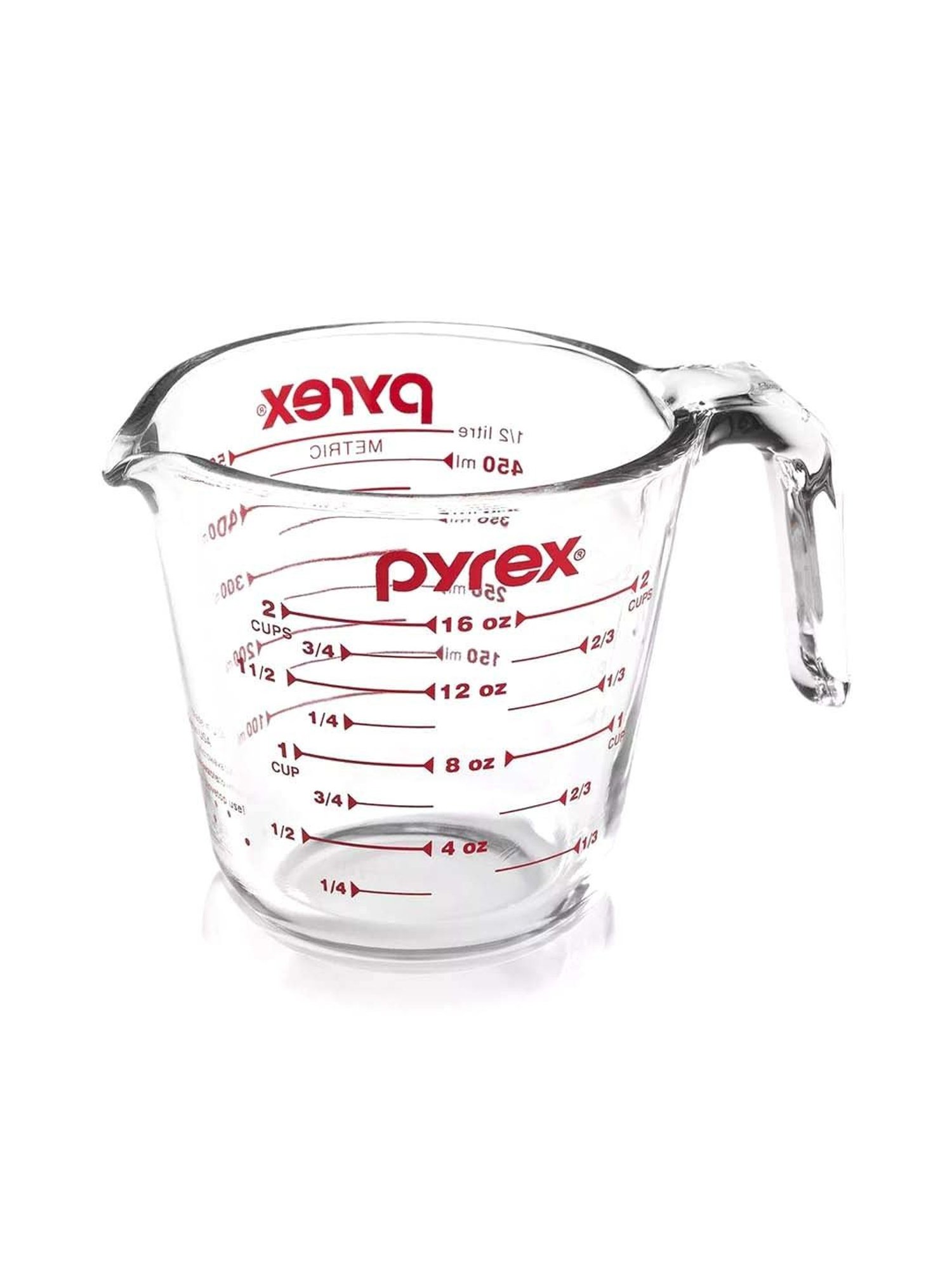 Corelle Pyrex 2Cup Red & Transparent Glass Measuring Cup (0.473 L)