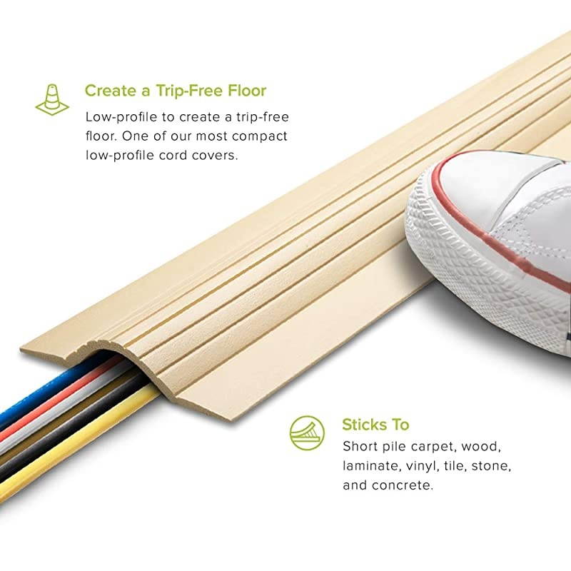 10FT Cable Blanket Low Profile Cord Cover and Protector Beige