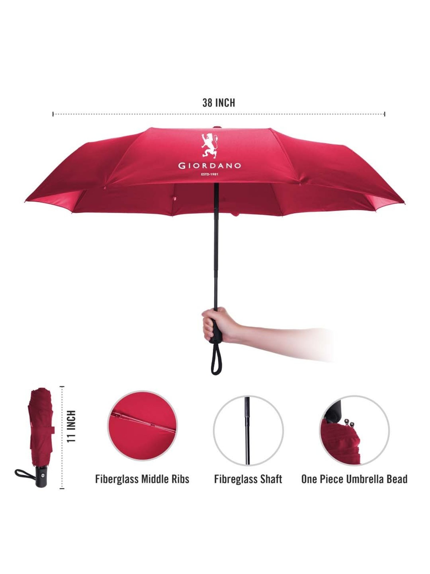 Giordano Red Logo Umbrella