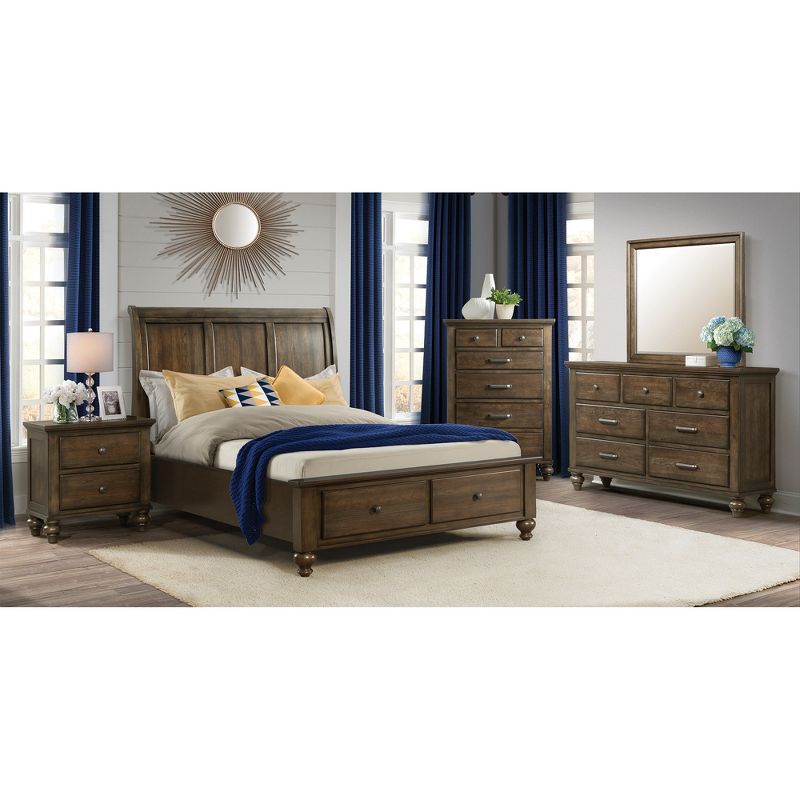 3pc King Channing 2 Drawer Storage Bedroom Set Dark Walnut - Picket House Furnishings