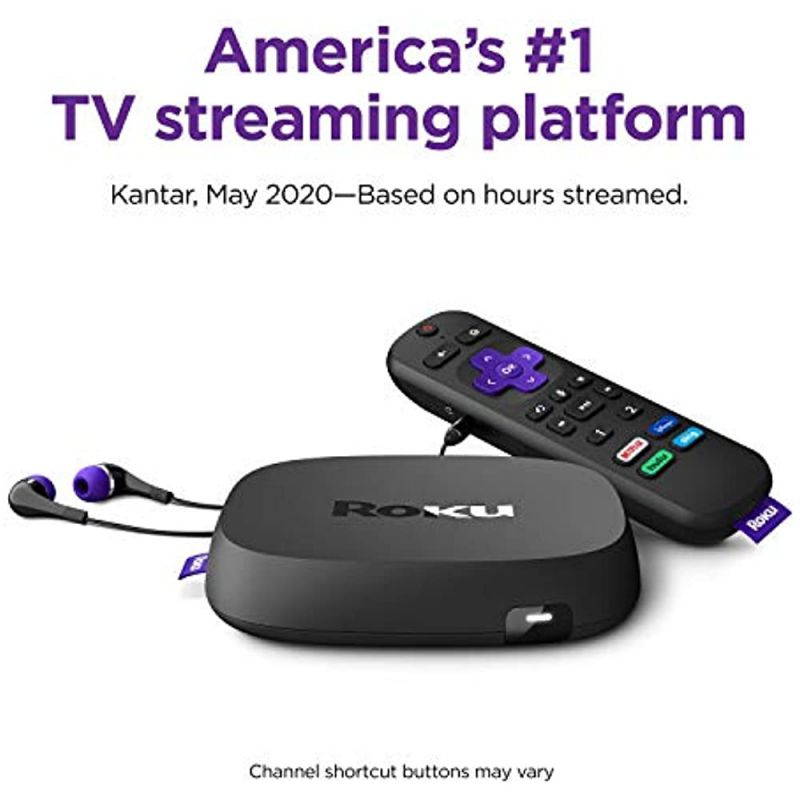 Roku Ultra 2020 | Streaming Media Player HD/4K/HDR/Dolby Vision with Dolby Atmos, Bluetooth, and Roku Voice Remote with Headphone Jack and Personal Shortcuts, Includes Premium HDMI Cable