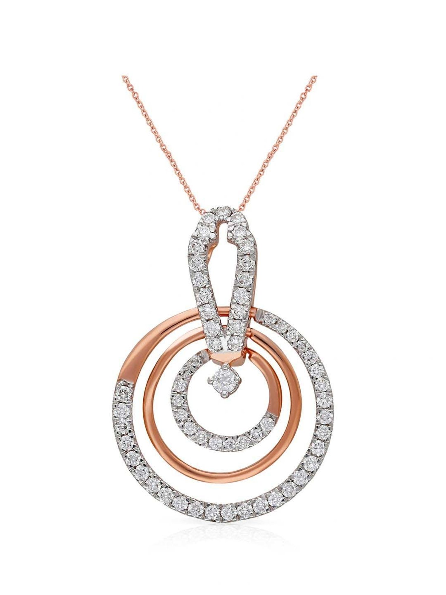 Mia by Tanishq Dual Radiance 18k Gold & Diamond Pendant with Chain