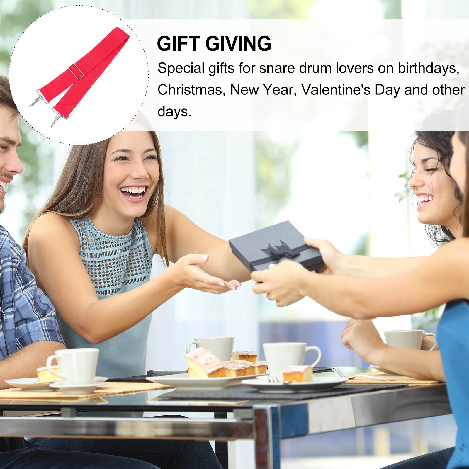 1pc Harness Shoulder  Snare Drum Percussion  Instrument Accessory Strap Harness Belt