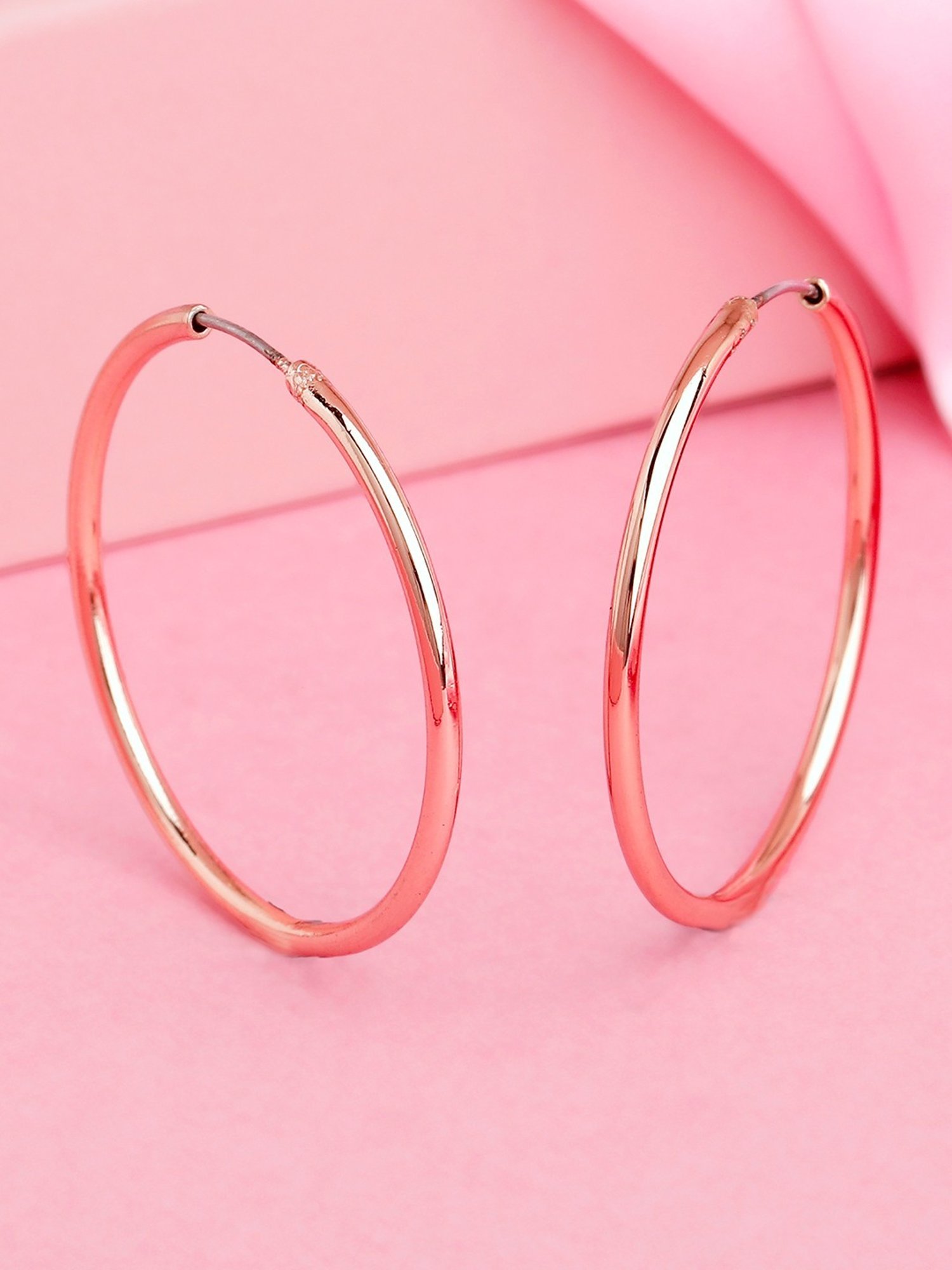 Estele Rose Gold-Plated Trendy Hoop Earrings
