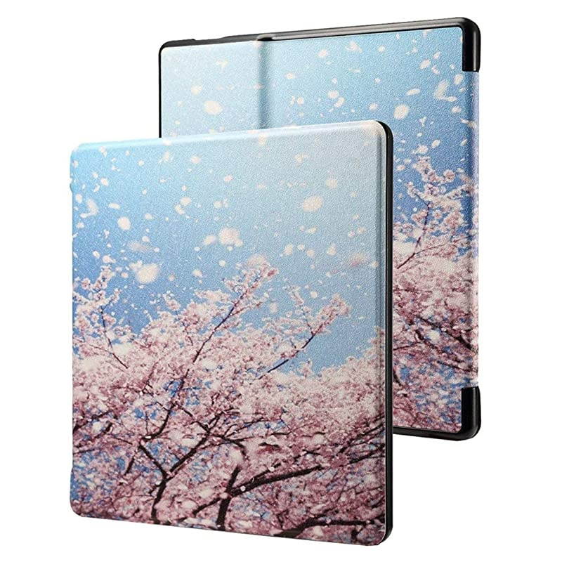 Case for Kindle Oasis 9th Generation 2017, E-Reader Smart Protective Lightweight Auto Wake/Sleep Case Cover for  All-New Kindle Oasis (7" Display, 9th Gen 2017 Release) - Cherry Blossoms