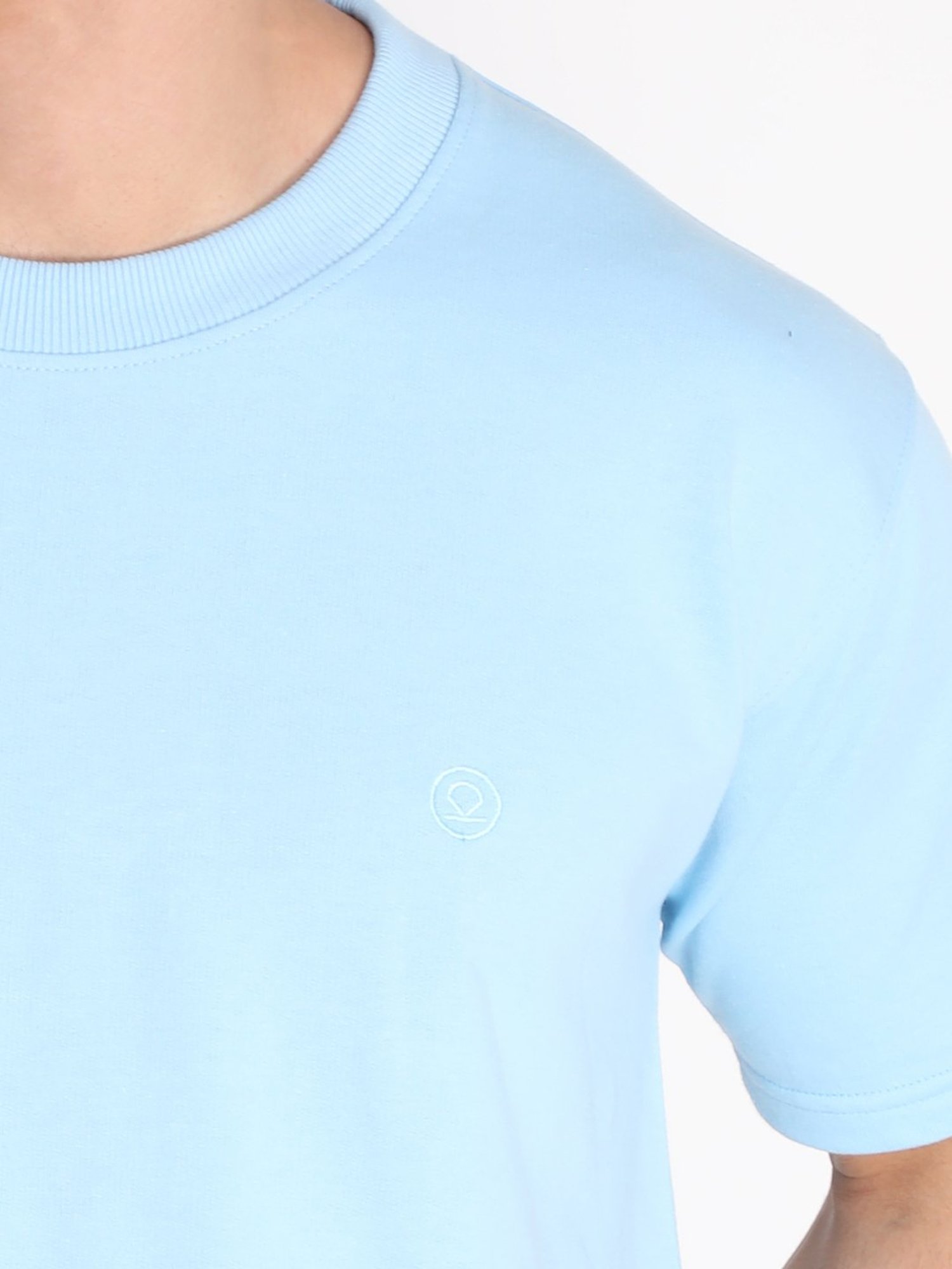 Chkokko Sky Blue Loose Fit T-Shirt & Trackpants Set