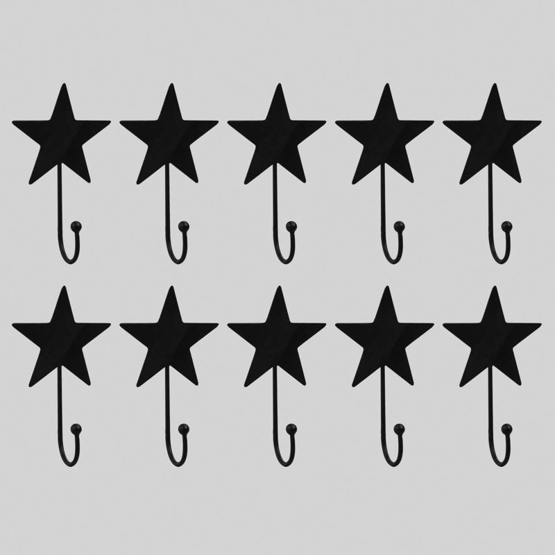 10ct Star Metal Hooks Black - Bullseye's Playground™